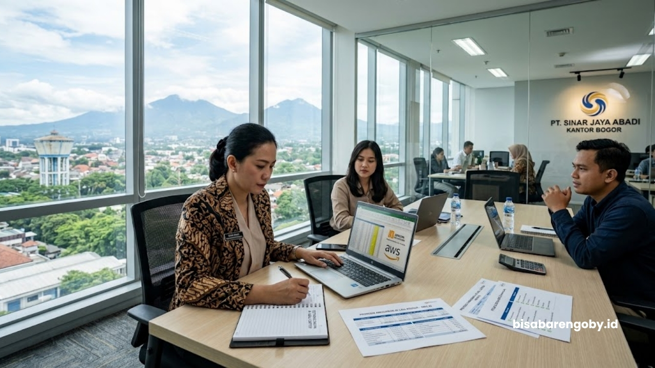 Manajer operasional menghitung estimasi biaya AI Call Center untuk perusahaan di Bogor berbasis AWS AI