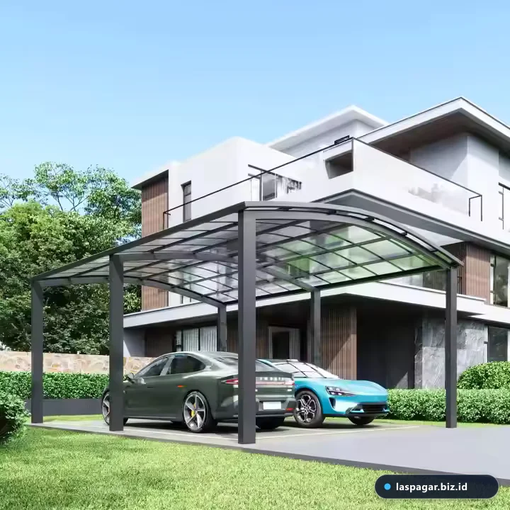Desain kanopi besi WF garasi carport minimalis tren 2025