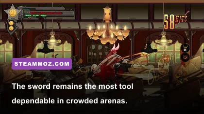 Dusty Revenge Co-op Edition sword combat against enemies