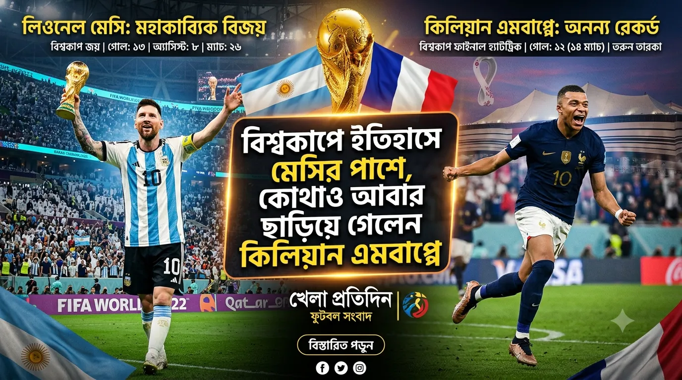 রেকর্ডের পর রেকর্ড গড়ে সেমিফাইনালে ফ্রান্স, ইতিহাসের কেন্দ্রে এমবাপ্পে মরক্কোকে হারিয়ে নতুন মাইলফলক স্পর্শ দিদিয়ের দেশমের দল; বিশ্বকাপ ইতিহাসে মেসির পাশে, কোথাও আবার ছাড়িয়ে গেলেন কিলিয়ান এমবাপ্পে রেকর্ডের পর রেকর্ড গড়ে সেমিফাইনালে ফ্রান্স, ইতিহাসের কেন্দ্রে এমবাপ্পে মরক্কোকে হারিয়ে নতুন মাইলফলক স্পর্শ দিদিয়ের দেশমের দল; বিশ্বকাপ ইতিহাসে মেসির পাশে, কোথাও আবার ছাড়িয়ে গেলেন কিলিয়ান এমবাপ্পে
