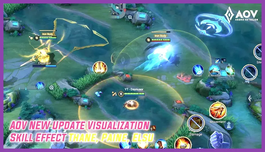 Intense team fight in Arena of Valor with ability effects