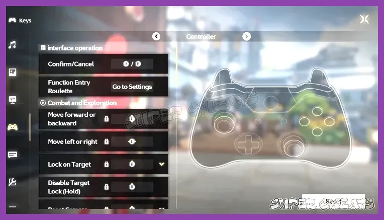 Wuthering Waves settings menu showing input device selection