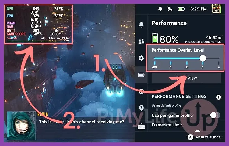 Steam Deck performance overlay configuration menu