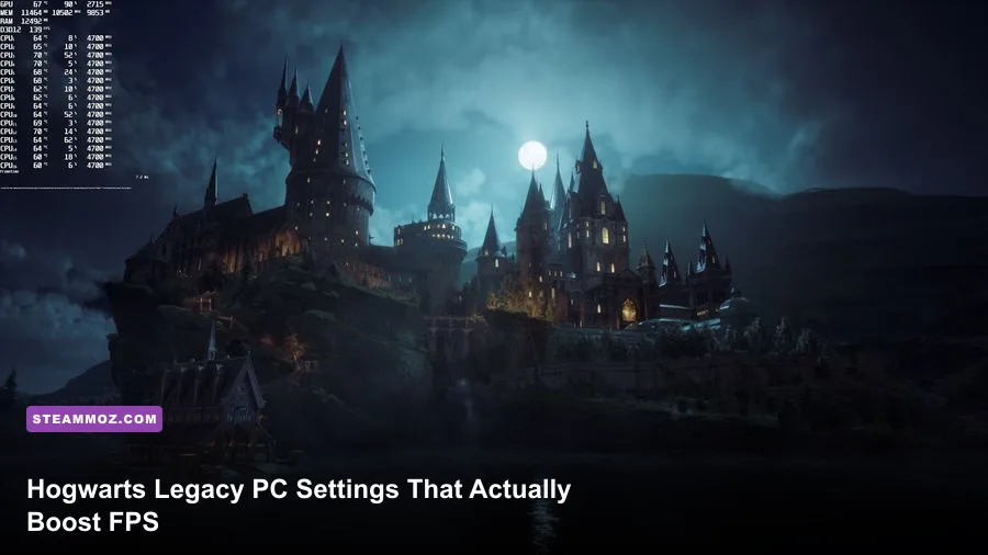 Hogwarts Legacy PC screenshot of Hogwarts castle with detailed graphics