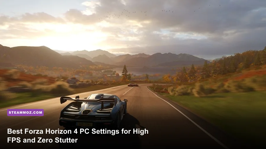 McLaren Senna speeding through the British countryside in Forza Horizon 4 at 4K resolution