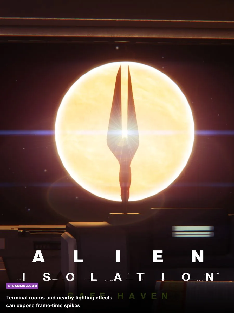 Alien Isolation Safe Haven terminal room gameplay on Sevastopol