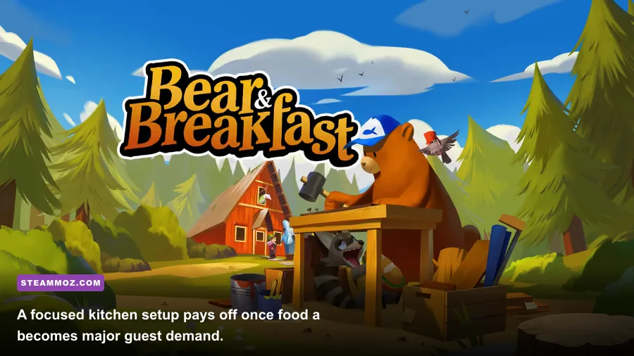 Bear and Breakfast kitchen with cooking facilities prepared for guests