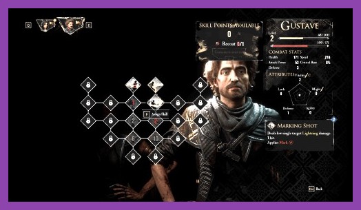 Skill tree and gear customization menu in Clair Obscur Expedition 33