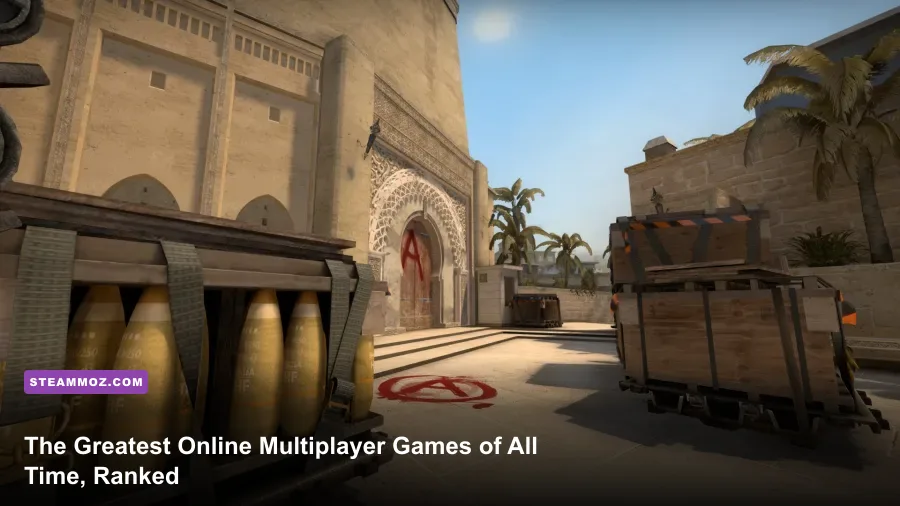 Counter-Strike 2 players executing an attack on Mirage A site with smokes and flashes