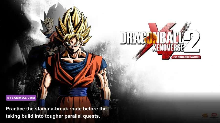 Dragon Ball Xenoverse 2 custom character practicing stamina breaks in training mode