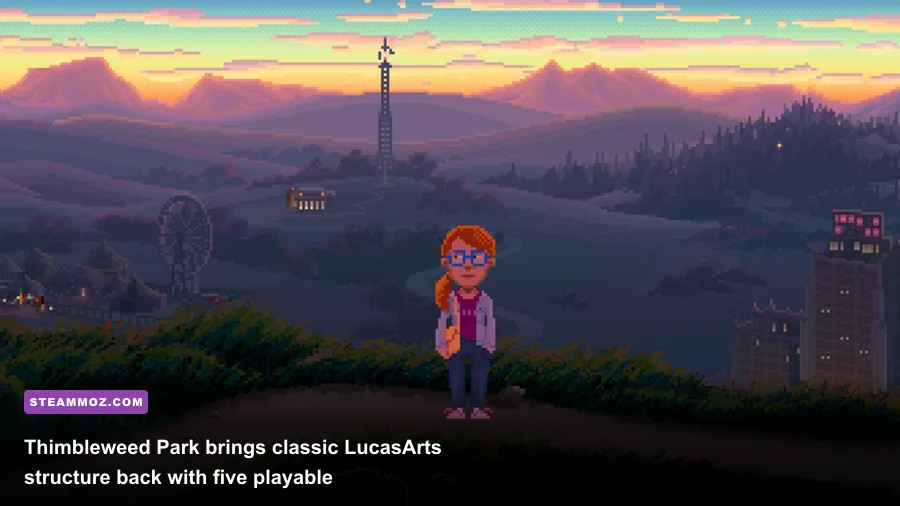 FBI agents investigating the mystery in Thimbleweed Park