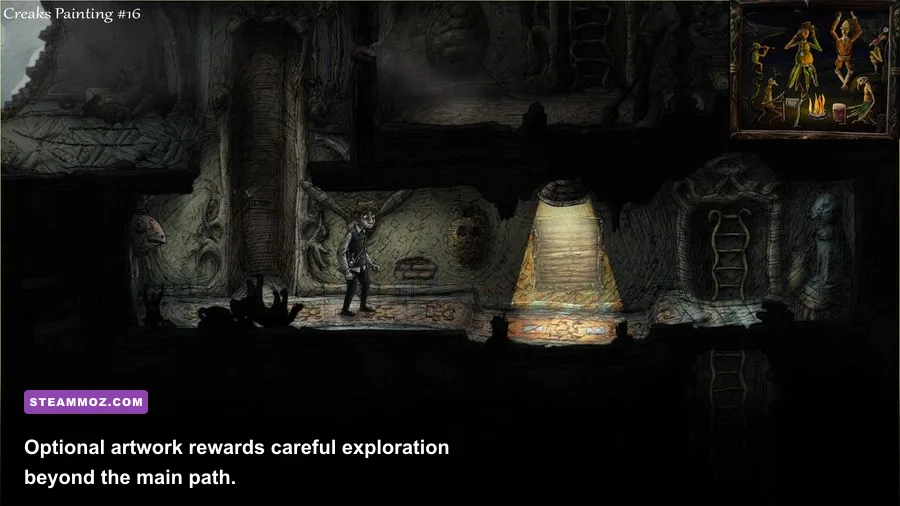 Creaks hidden artwork collectible discovered in a secret room