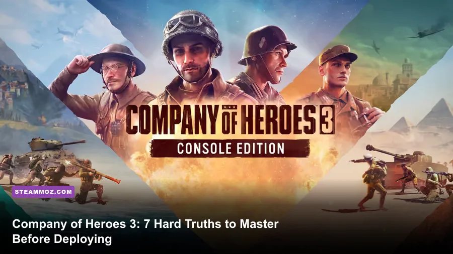 Tanks and infantry clashing on an Italian coastal battlefield in Company of Heroes 3