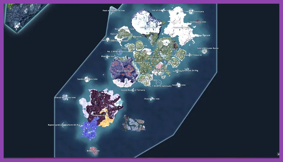 Fast travel map view in Palworld open world