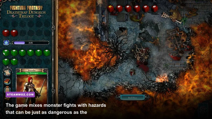 Deathtrap Dungeon medieval arena with monsters and environmental hazards
