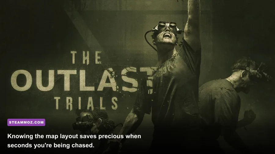 Overview of a Trial map layout in The Outlast Trials
