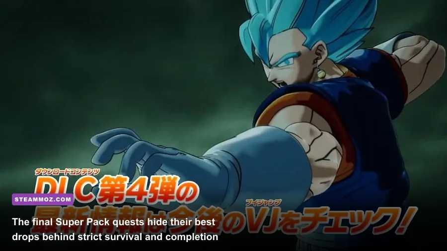 Vegito Blue fighting Fused Zamasu in Dragon Ball Xenoverse 2 Super Pack 4