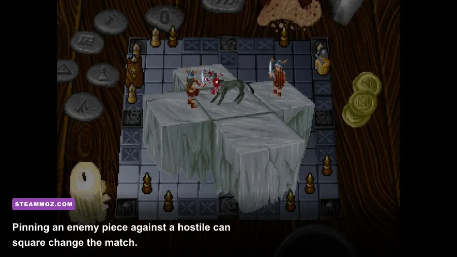 King's Table The Legend of Ragnarok pieces setting up a capture trap