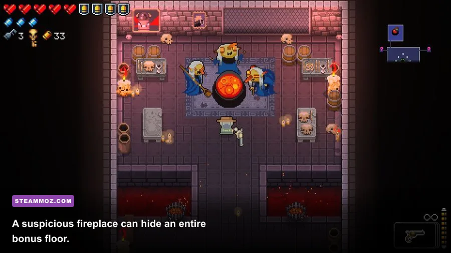 Enter the Gungeon fireplace secret entrance leading to the Oubliette
