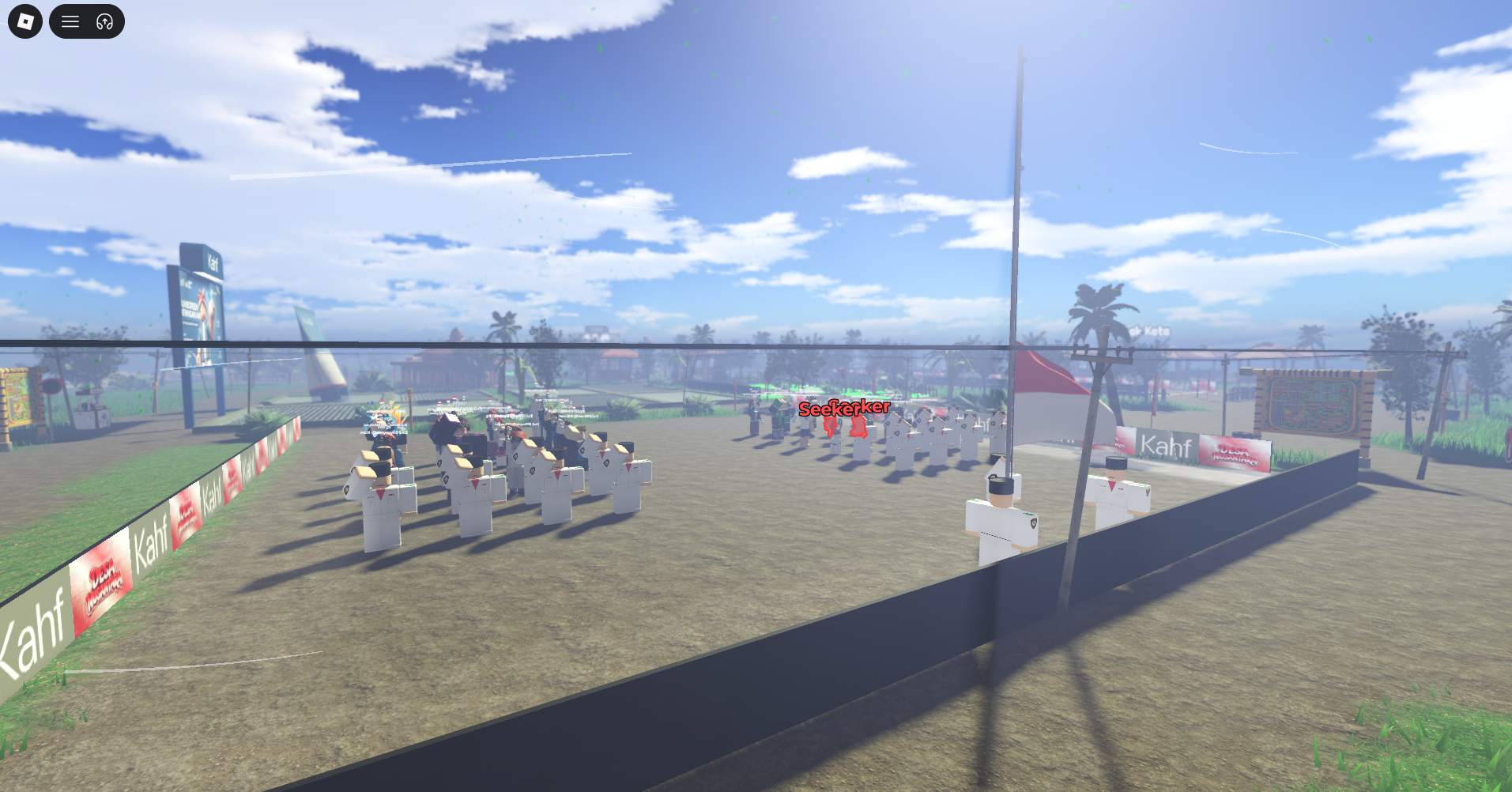 Panel antarmuka in-game hasil rancangan sendiri di Roblox Studio