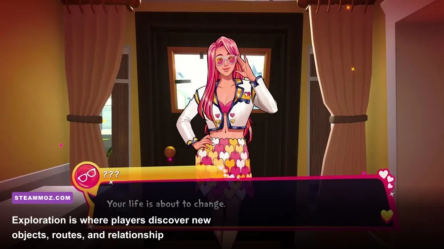 Date Everything! player exploring a house while searching for dateable objects