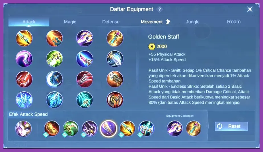 Arena of Valor marksman attack speed and critical gear