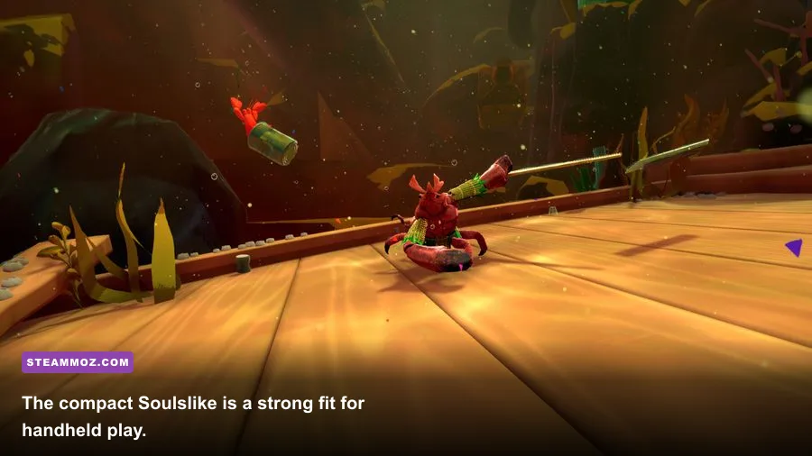 Another Crab's Treasure running on Steam Deck during underwater combat