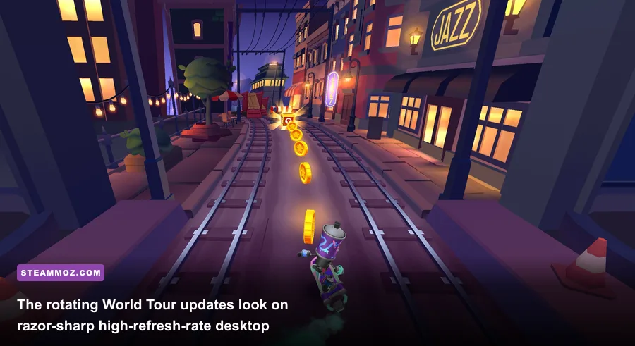Vibrant visual backdrop of the Subway Surfers World Tour update