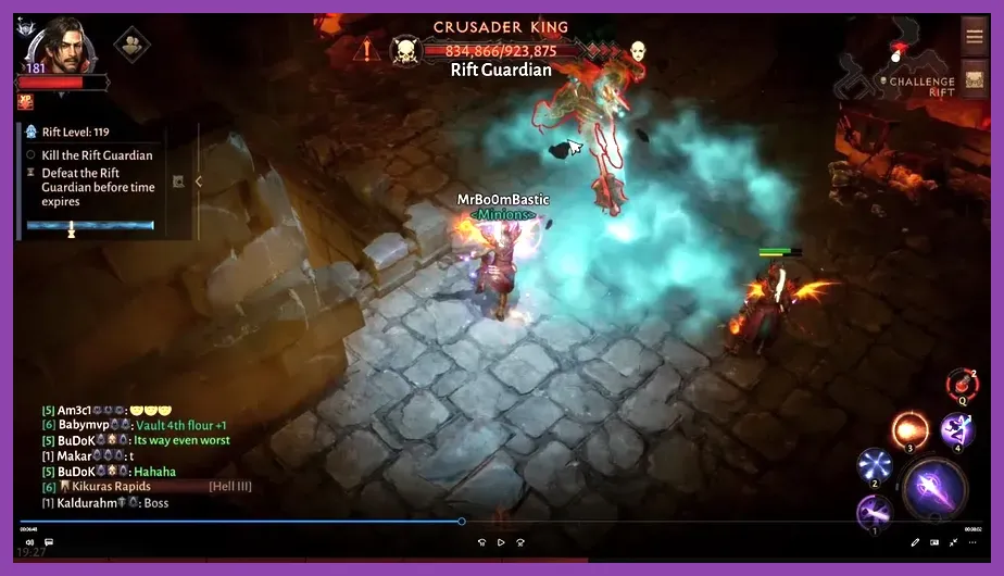 Diablo Immortal Wizard casting spells in combat