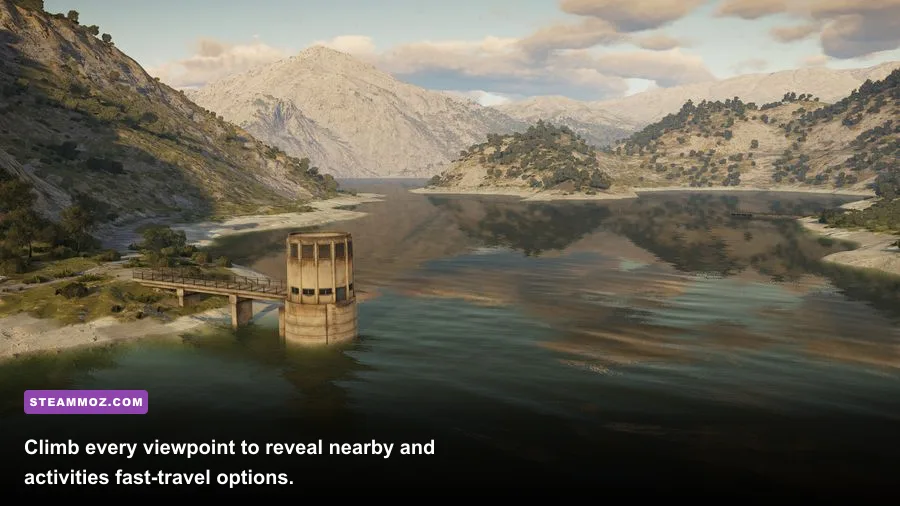Spain Reserve watchtower overlooking rivers and lakes in The Angler