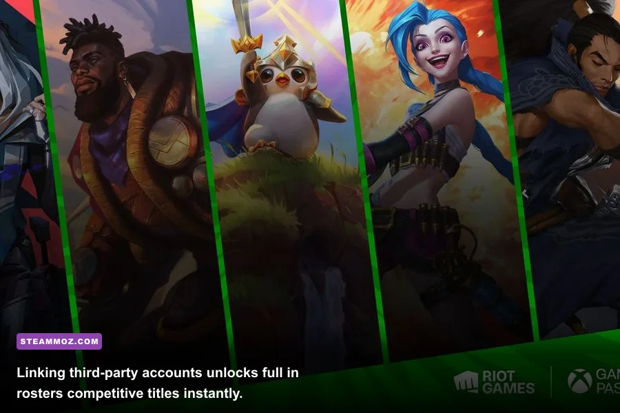 Riot Games account connected with Xbox Game Pass unlocking all agents and champions