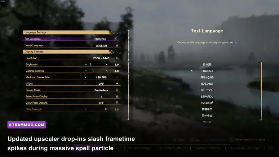 Performance benchmark overlay showcasing frame pacing stability in Forspoken PC