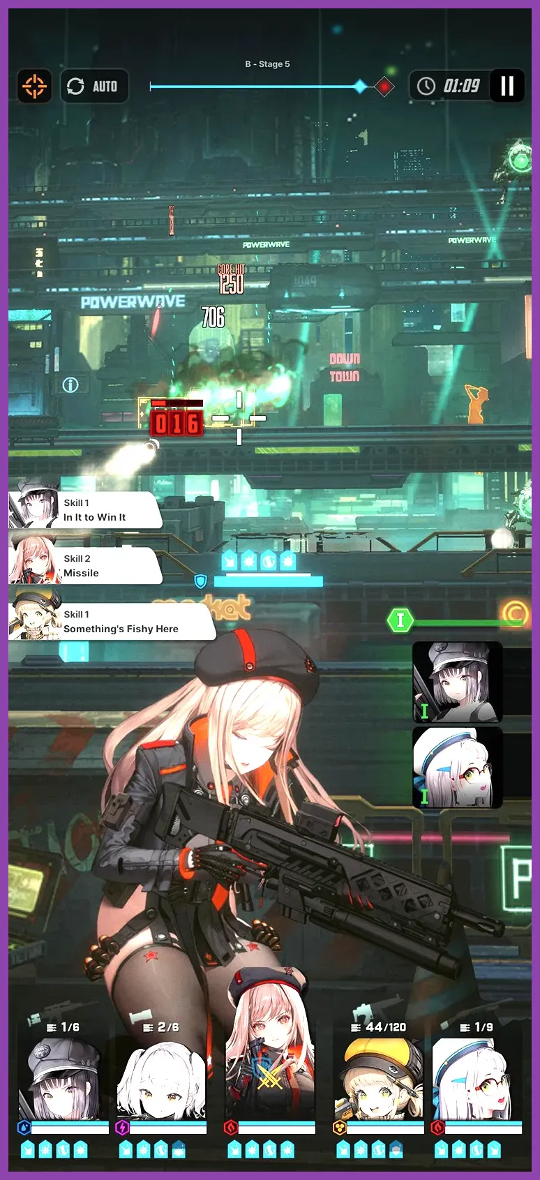 Goddess of Victory Nikke tutorial battle gameplay during the opening campaign
