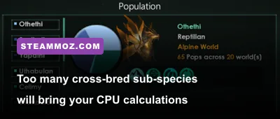 Stellaris planet population tab showing alien species management
