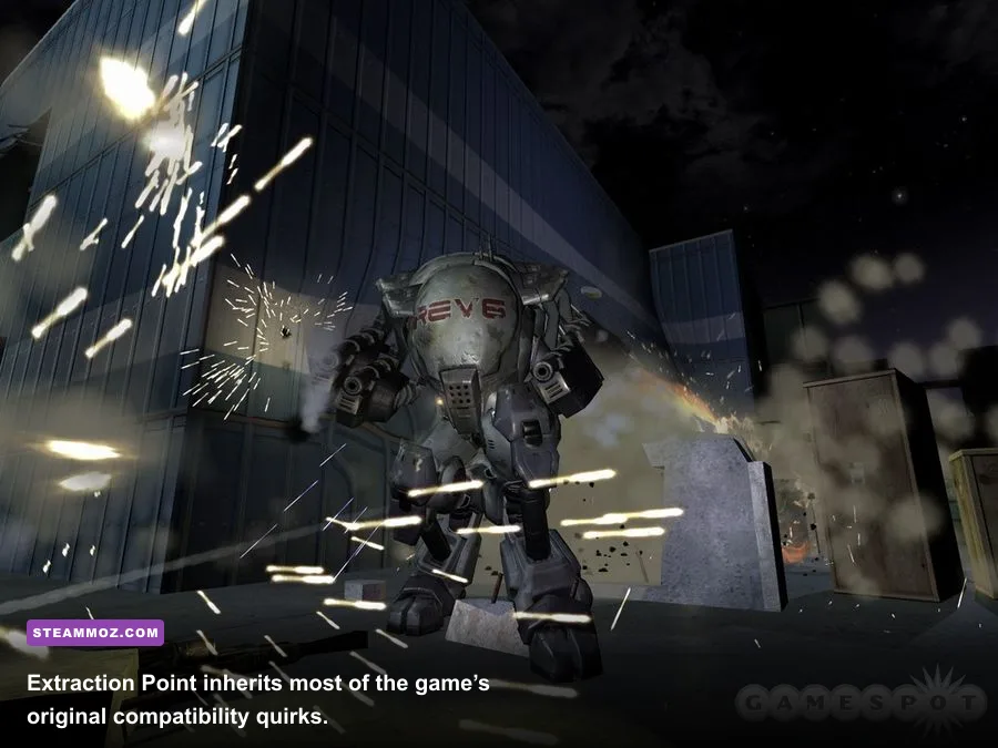 F.E.A.R. Extraction Point combat against Replica soldiers in a warehouse