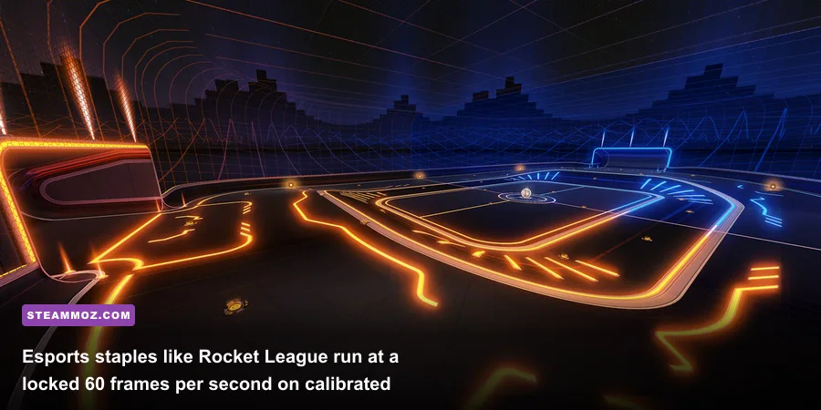 Competitive esports match in Rocket League running smoothly at 1080p resolution
