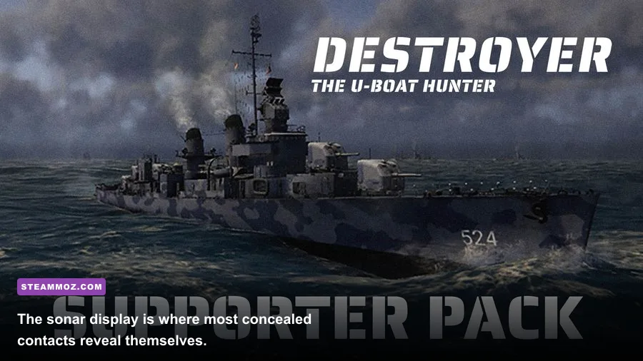 ASDIC sonar screen tracking a submerged U-boat in Destroyer The U-Boat Hunter
