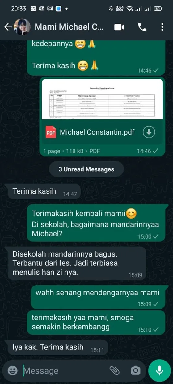 Testimoni orang tua — Mami Michael