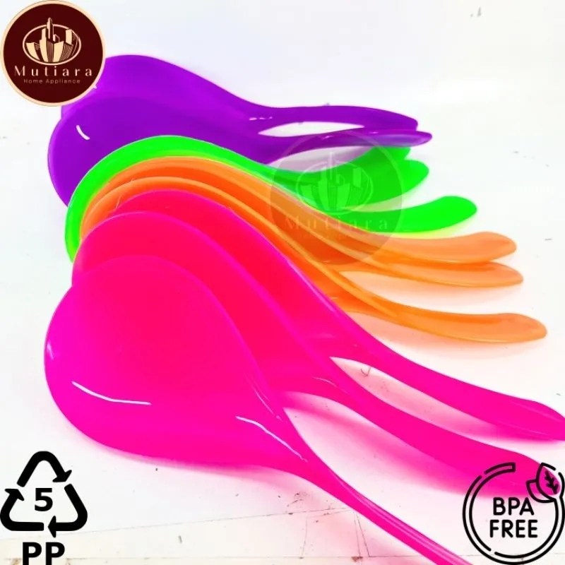 Centong Plastik Nasi / Souvernir Pernikahan Arisan Seminar / Sovenir Kh Pelangi Rainbow Warna - Gambar 3