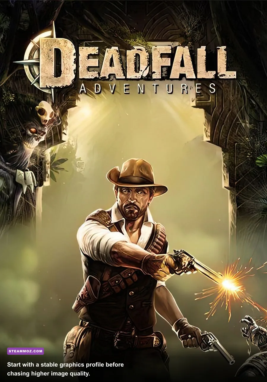 Deadfall Adventures PC graphics settings menu showing resolution and visual options