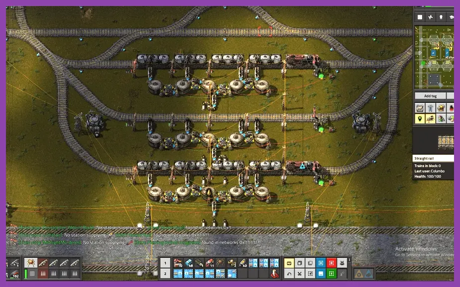 Factorio cargo train network