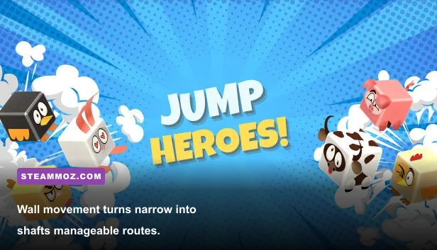Flat Heroes square climbing between walls in a vertical challenge