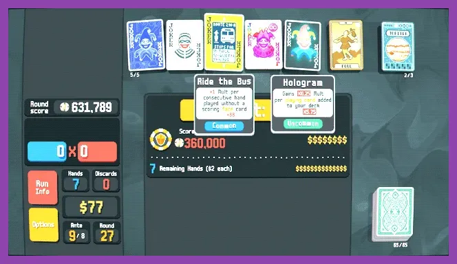 Green Deck showing starting coins and coin gain per round