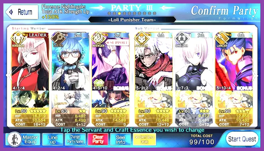 FGO 3 turn farming composition