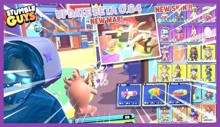 Stumble Guys characters navigating a new obstacle course in the latest patch update