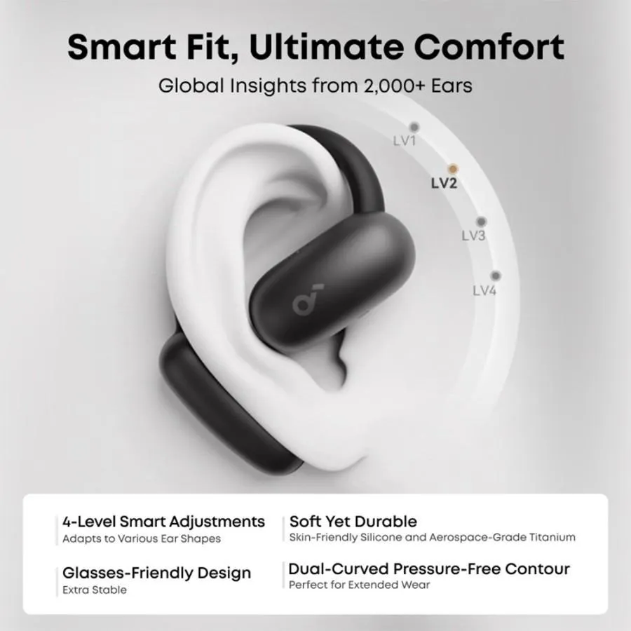 Anker Soundcore AeroFit 2 / Aerofit-2 Hi-Res Wireless Audio LDAC Bluetooth 5.4 IP55 AI Clear Calls Open Ear Adjustable Ear Hooks Snug Fit and Rich Bass - Gambar 2