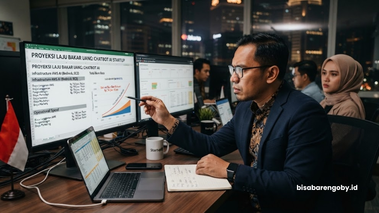 Chief Technology Officer memproyeksikan laju bakar uang saat mengevaluasi harga Chatbot AI untuk startup di Indonesia berbasis AWS AI