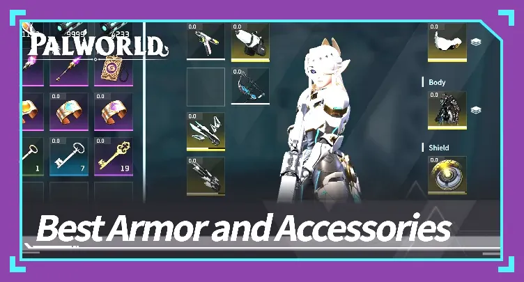 Screenshot showing the S-Tier Aegis Plate Set equipped on a character in Palworld
