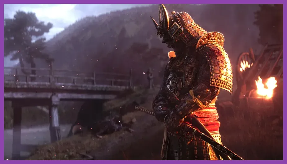 Yasuke in combat during heavy dynamic weather in Assassin's Creed Shadows