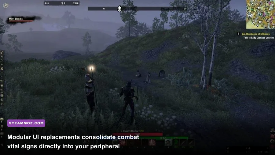Bandits User Interface mod running on PC showing customized unit frames and skill timers